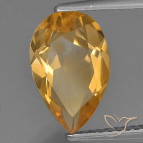 Citrino Arancio intenso-OroG naturale da 2.31 ct, Forma a pera, VVS-VS