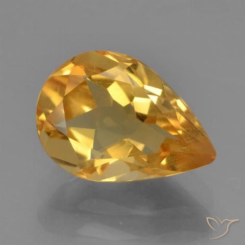2.17ct Naturale Arancio medio-chiaro-oroG Citrino, Forma a pera, VS