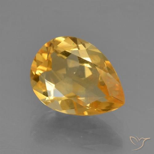 1.49ct Naturale Arancio Dorato Profondo Citrino, Forma a pera, VS