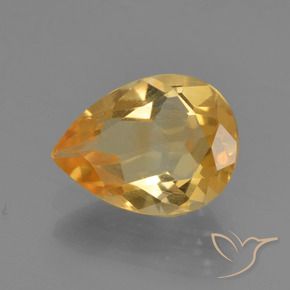 Citrino Arancio Dorato Profondo naturale da 1.49 ct, Forma a pera, VS