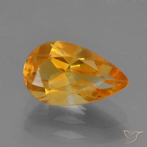 1.66ct Naturale Arancione scuro Citrino, Forma a pera, VVS-VS