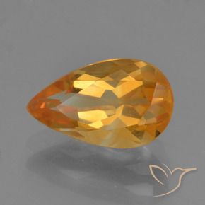 Citrino Arancione scuro naturale da 1.66 ct, Forma a pera, VVS-VS