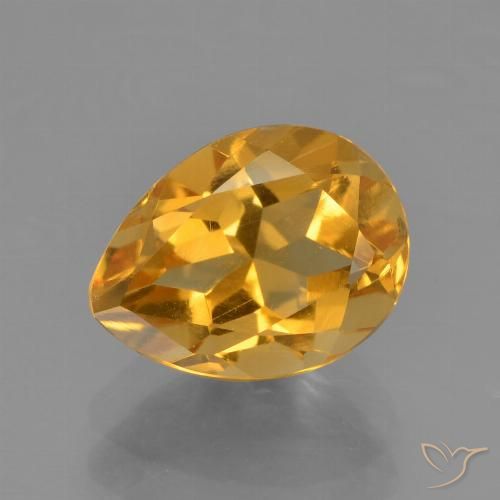 1.84ct Naturale Arancio Scuro-Oro Citrino, Forma a pera, VS
