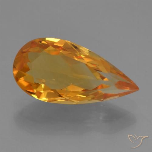 2.33ct Naturale Arancio intenso-OroG Citrino, Forma a pera, VVS-VS