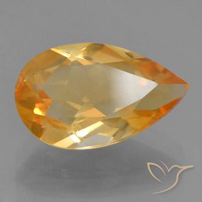 Citrino Dorato medio-scuro naturale da 2.41 ct, Forma a pera, VVS-VS