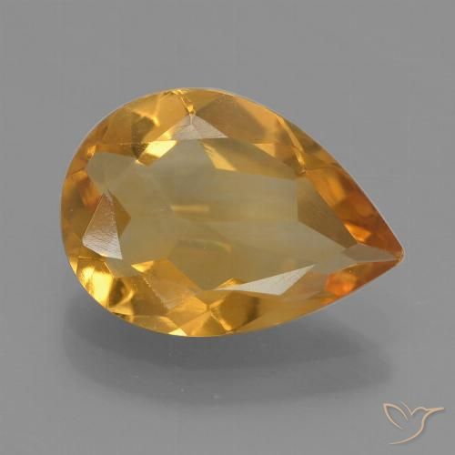 1.90ct Naturale Arancio intenso-OroG Citrino, Forma a pera, VVS-VS
