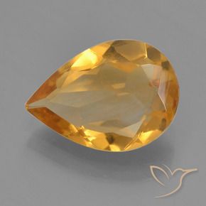 Citrino Arancio intenso-OroG naturale da 1.90 ct, Forma a pera, VVS-VS