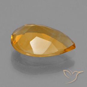 Citrino Arancio intenso-OroG naturale da 1.90 ct, Forma a pera, VVS-VS