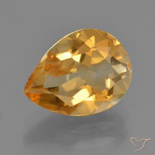 2.32ct Naturale Arancio-Oro Citrino, Forma a pera, VS