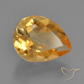 Citrino Arancio-Oro naturale da 2.32 ct, Forma a pera, VS