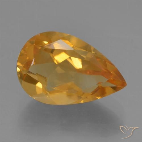 2.42ct Naturale Arancio intenso-OroG Citrino, Forma a pera, VS