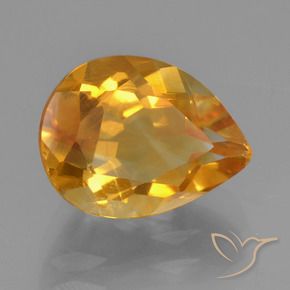 Citrino Arancio intenso-OroG naturale da 2.63 ct, Forma a pera, VS