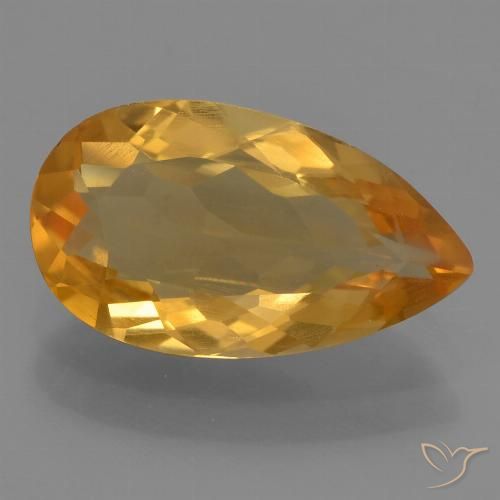 2.36ct Naturale Arancio intenso-OroG Citrino, Forma a pera, VVS-VS
