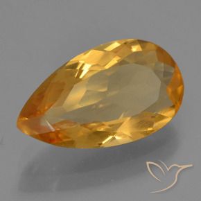 Citrino Arancio intenso-OroG naturale da 2.36 ct, Forma a pera, VVS-VS
