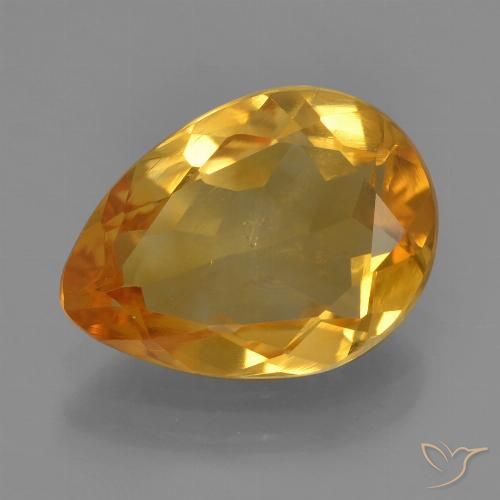 2.23ct Naturale Arancio Scuro-Oro Citrino, Forma a pera, VS