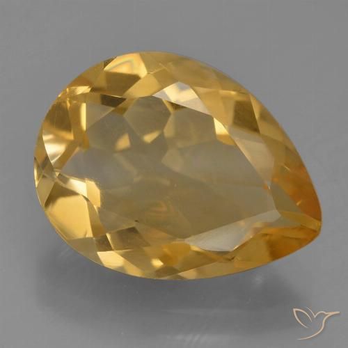 4.72ct Naturale Dorato medio-scuro Citrino, Forma a pera, VS