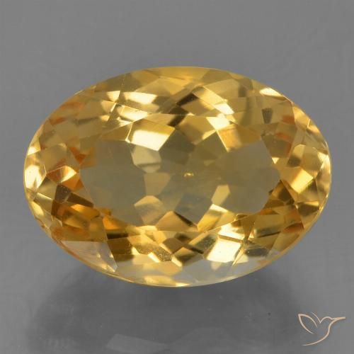 4.11ct Naturale Arancio Dorato Profondo Citrino, Ovale, VS