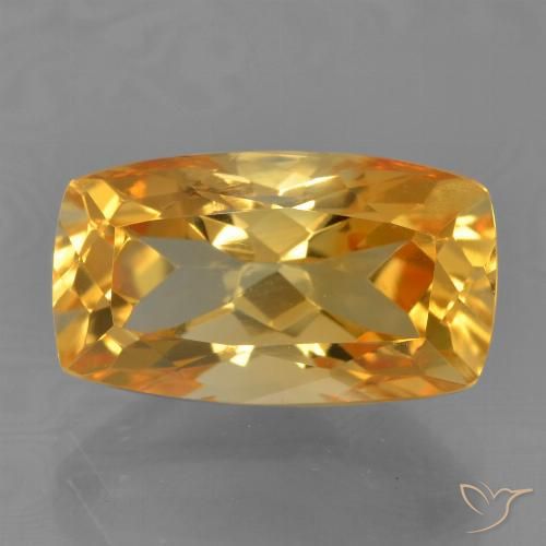 4.24ct Naturale Arancio Scuro-Oro Citrino, Cuscino, VVS-VS