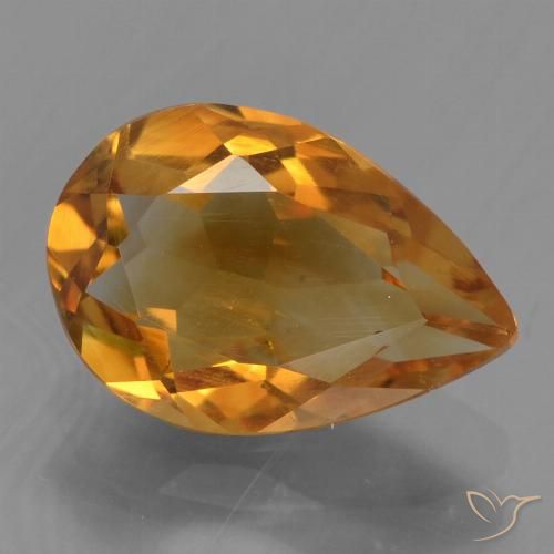 2.06ct Naturale Arancio intenso-OroG Citrino, Forma a pera, VS