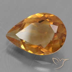 Citrino Arancio intenso-OroG naturale da 2.06 ct, Forma a pera, VS