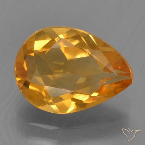 2.02ct Naturale Arancio Medio Citrino, Forma a pera, VS