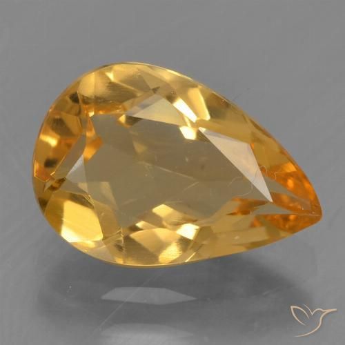 1.89ct Naturale Arancio Scuro-Oro Citrino, Forma a pera, VVS-VS