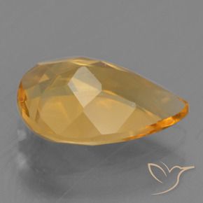 Citrino Arancio Scuro-Oro naturale da 1.89 ct, Forma a pera, VVS-VS