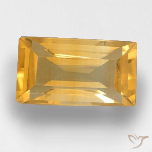3.45ct Naturale Oro brillante Citrino, Taglio a baguette, VS