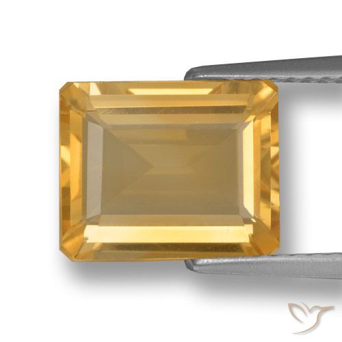 3.20ct Naturale Arancio chiaro-Oro Citrino, Taglio smeraldo, VVS-VS