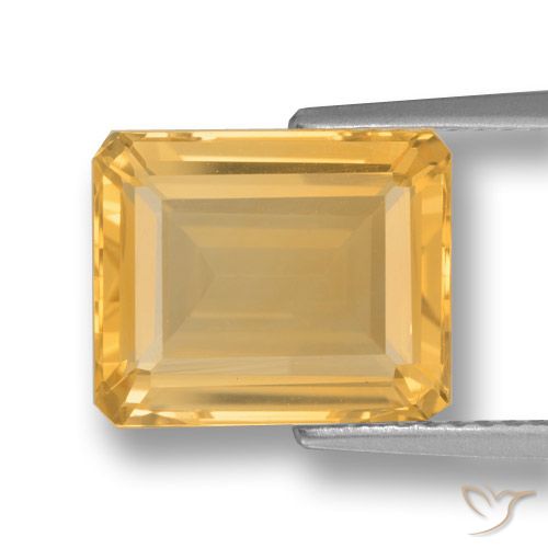 4.43ct Naturale Oro medio Citrino, Taglio smeraldo, VVS