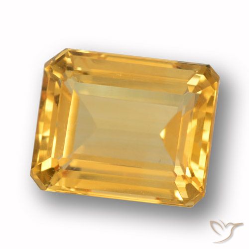 4.64ct Naturale Arancio medio-chiaro-oroG Citrino, Taglio smeraldo, VVS-VS
