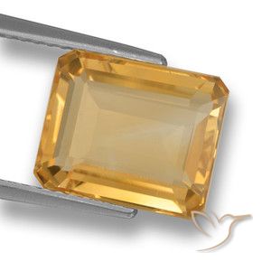 Citrino Arancio medio-chiaro-oroG naturale da 4.27 ct, Ottagonale / Taglio smeraldo, VVS-VS