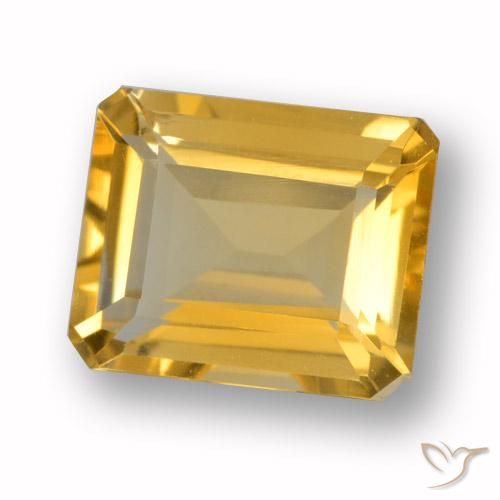 3.76ct Naturale Arancio-Oro Citrino, Taglio smeraldo, VVS