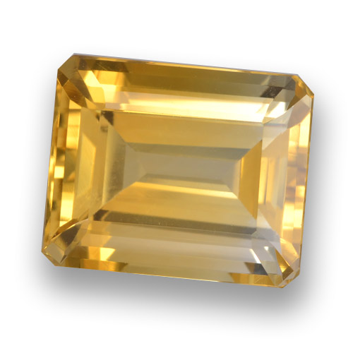 Citrino Arancio Dorato Profondo naturale da 5.90 ct, Taglio smeraldo, VVS-VS