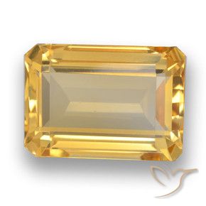 Citrino Dorato medio-chiaro naturale da 7.09 ct, Ottagonale / Taglio smeraldo, VVS-VS