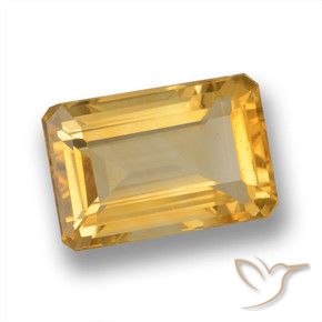 Citrino Dorato medio-scuro naturale da 4.09 ct, Ottagonale / Taglio smeraldo, VVS-VS