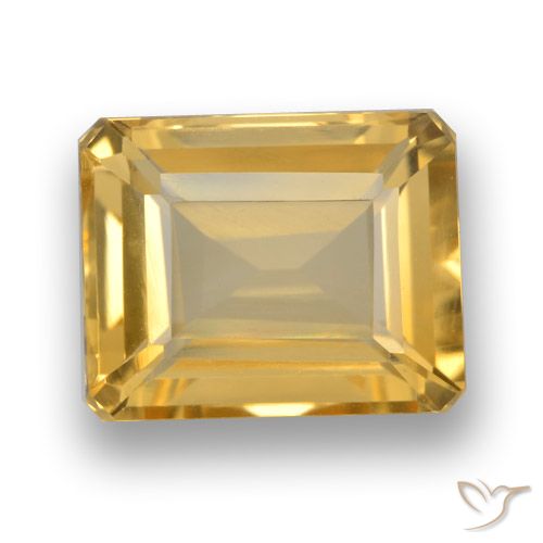 4.41ct Naturale Arancio-Oro Citrino, Taglio smeraldo, VVS