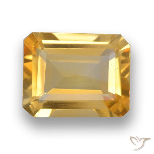 3.76ct Naturale Arancio dorato Citrino, Taglio smeraldo, VVS-VS