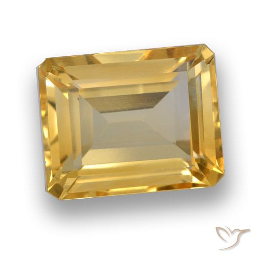 4.34ct Naturale Dorato medio-scuro Citrino, Taglio smeraldo, VVS-VS