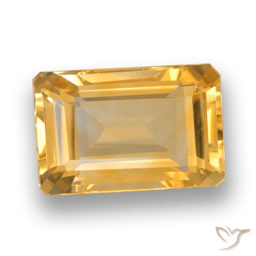 4.50ct Naturale Arancio Dorato Profondo Citrino, Taglio smeraldo, VVS