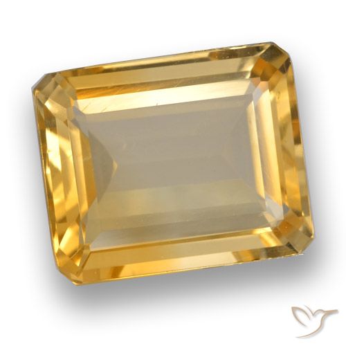 3.64ct Naturale Dorato medio-scuro Citrino, Taglio smeraldo, VVS