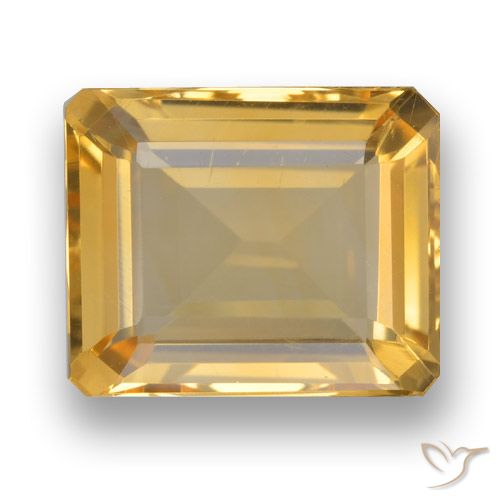 3.92ct Naturale Arancio Dorato Profondo Citrino, Taglio smeraldo, VVS-VS