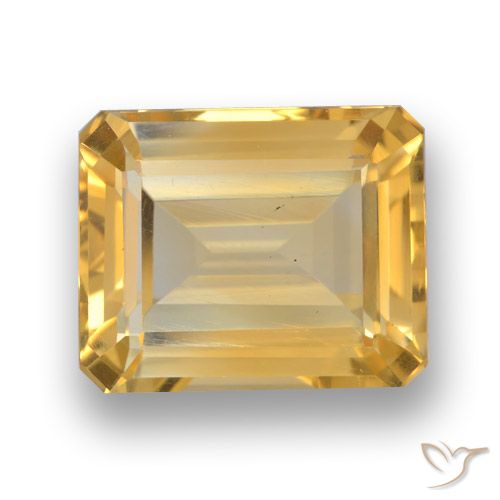 Citrino naturale dorato da 4,15 ct, taglio smeraldo, VVS