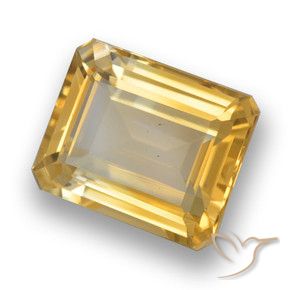 Citrino naturale dorato da 4,15 ct, taglio smeraldo, VVS