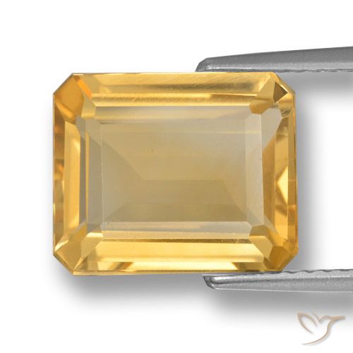 4.96ct Naturale Oro medio Citrino, Taglio smeraldo, VVS-VS