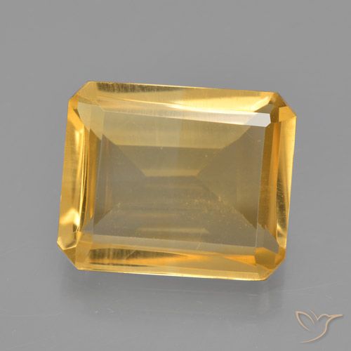 4.75ct Naturale Arancio Dorato Profondo Citrino, Taglio smeraldo, VS