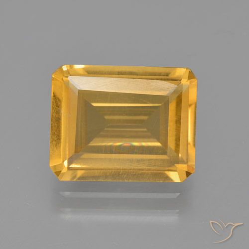 3.59ct Naturale Arancio Dorato Profondo Citrino, Taglio smeraldo, VS