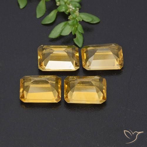 Gemme di Citrino Dorato naturale da 5.33 ct, Ottagonale / Taglio smeraldo, VVS-VS
