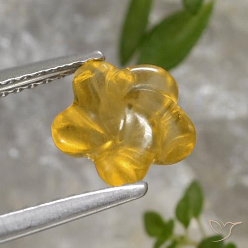 Citrino Arancio dorato naturale da 1.45 ct, Taglio a fiore, Trasparente