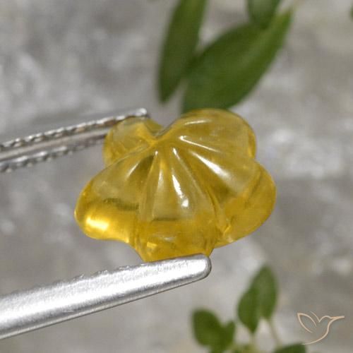 Citrino Arancio dorato naturale da 1.45 ct, Taglio a fiore, Trasparente